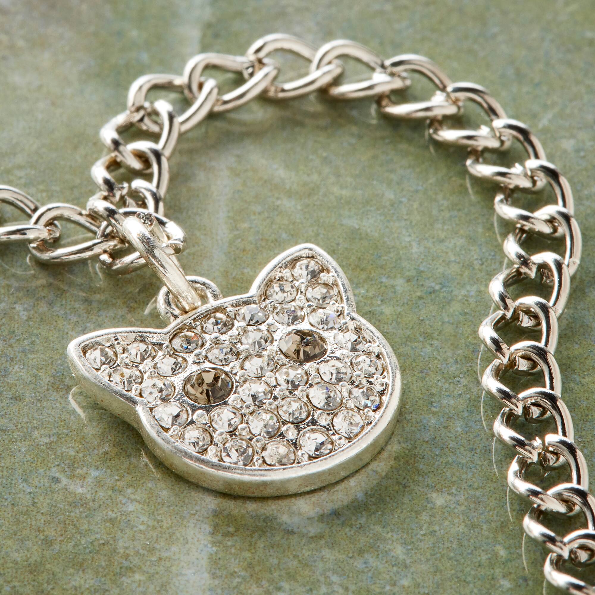 12 Pack: Charmalong™ Silver & Glass Cat Charm by Bead Landing™